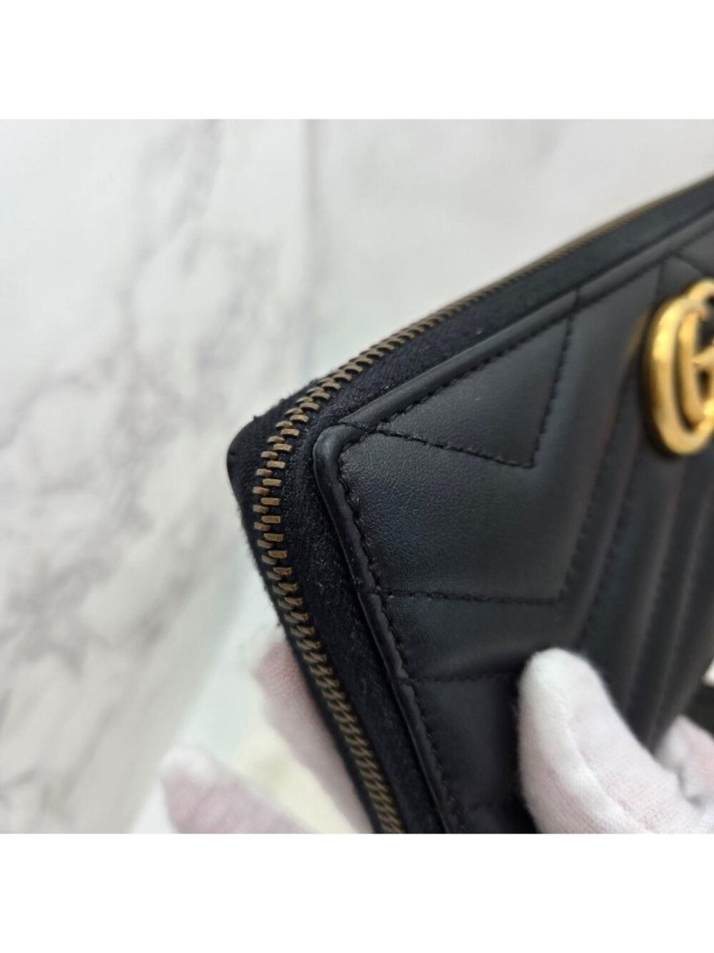 Gucci Wallet GG Marmont Quilted Black - Picture 5 of 14